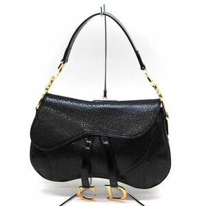 DIOR Double Saddle Bag Leather Black